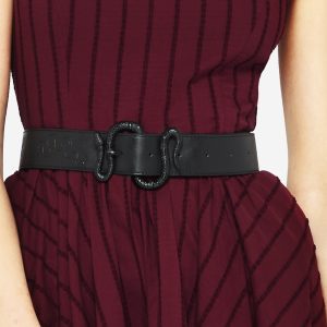 Mamba Debossed Belt With Snake Buckle - Black