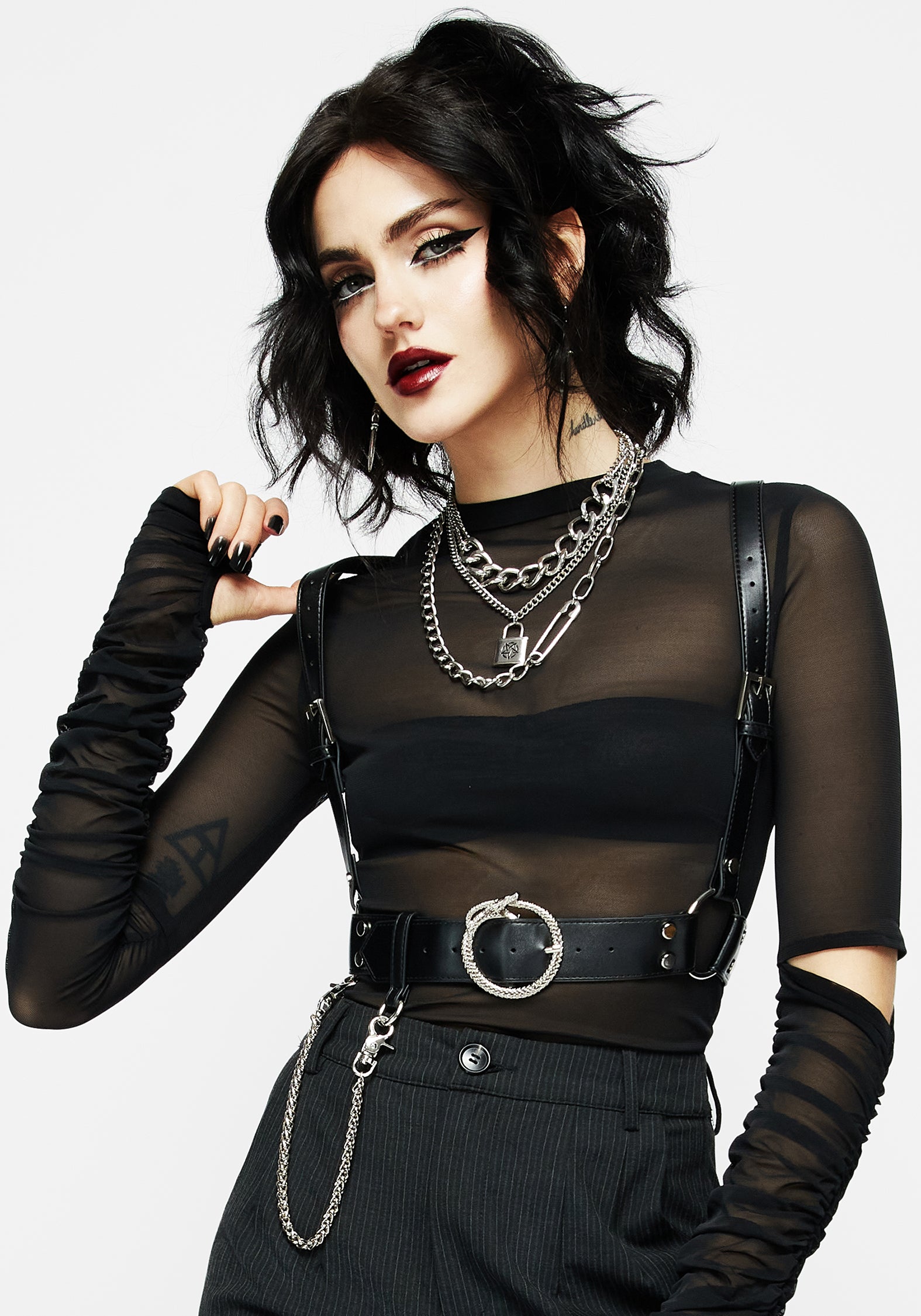 Gothic Ouroboros Snake Body Chain – Adjustable Faux Leather Waist Chain