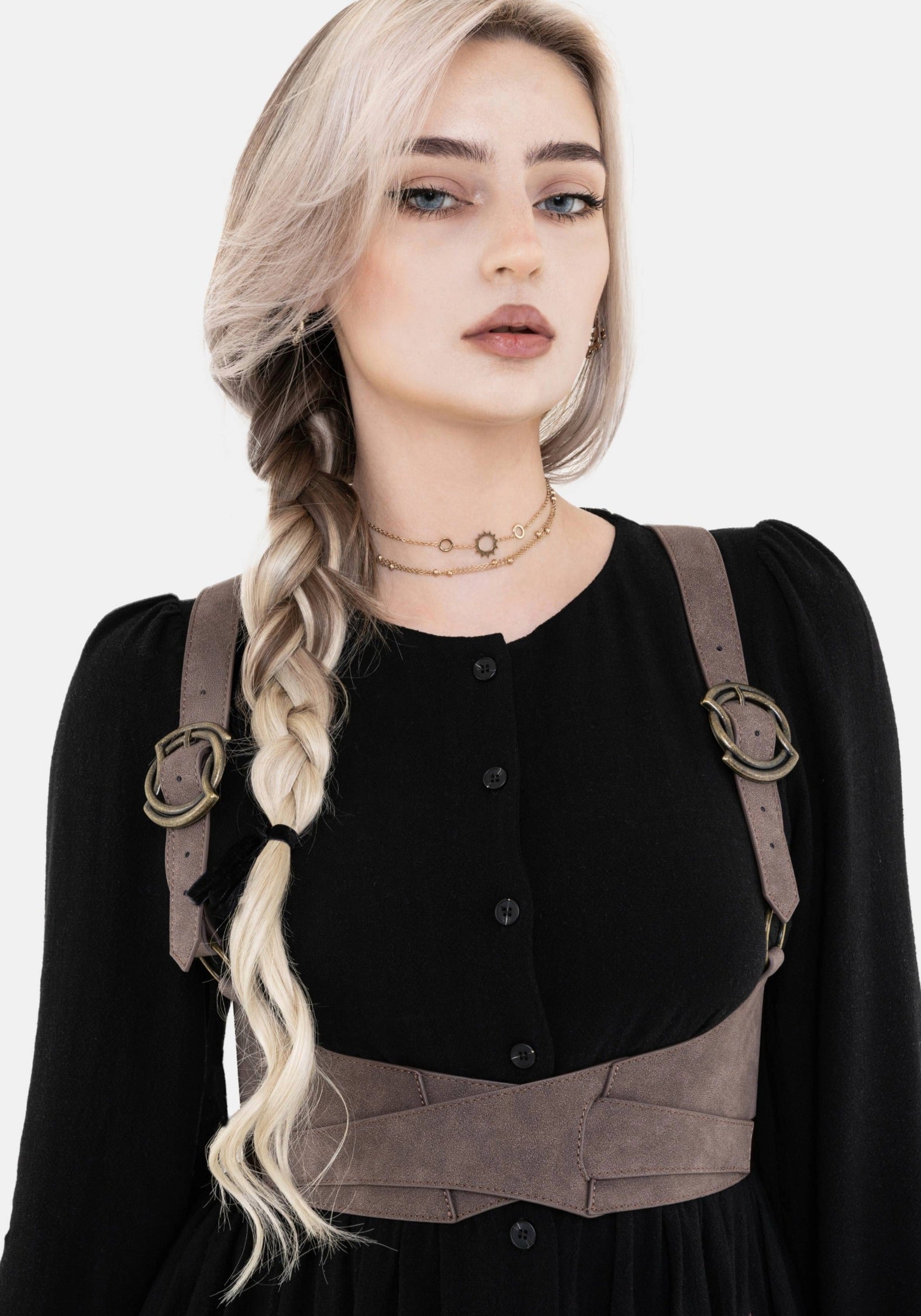 Celtic Knot Shoulder Wrap – Brown Belt with Gothic Buckles