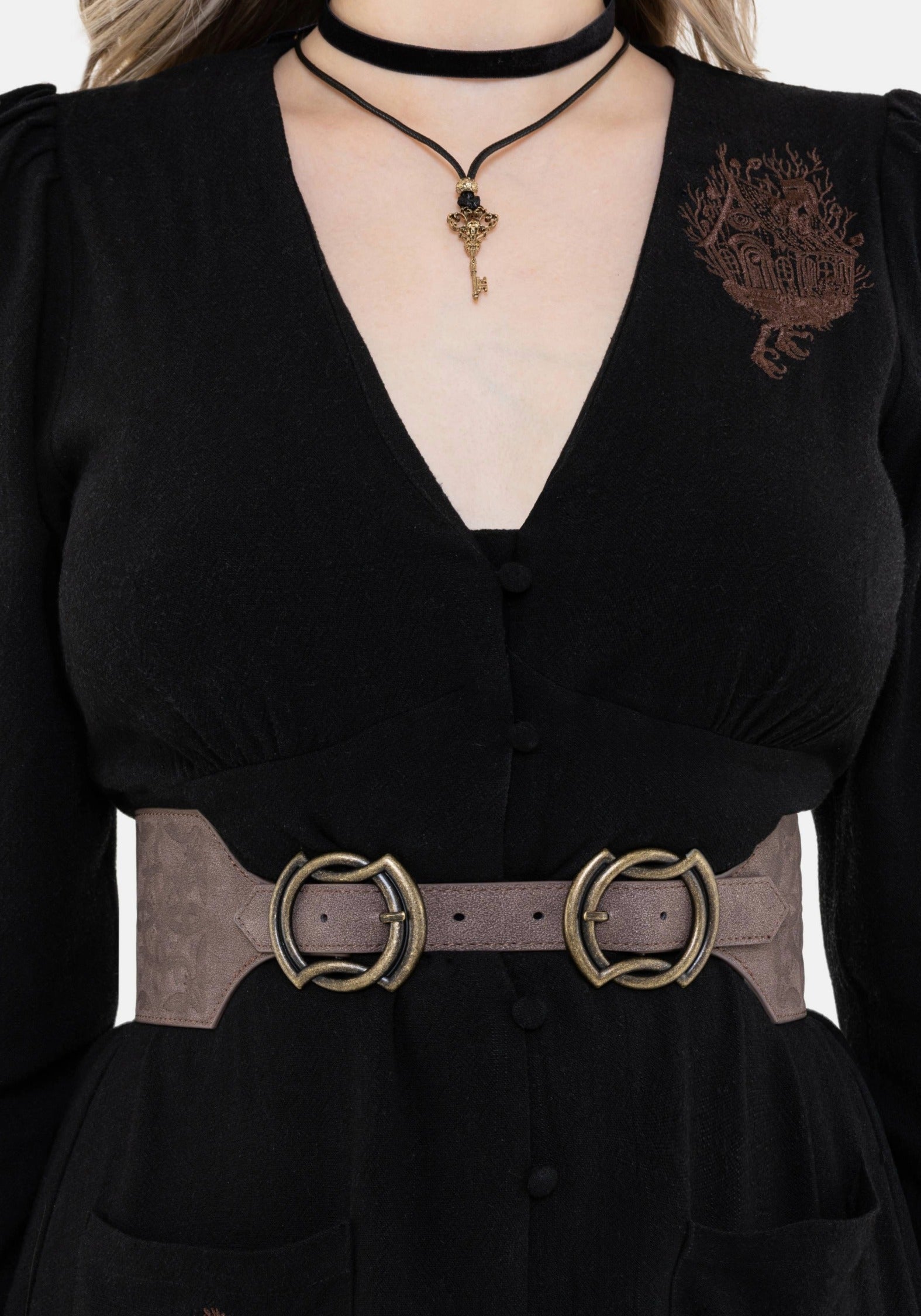 Vintage Celtic Knot Waist Belt – Adjustable Bronze Buckle, Bohemian Style